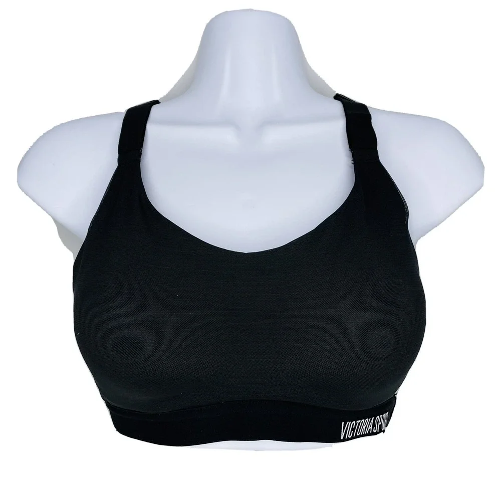 Victoria's Secret Lighweight Victoria Sports Bra Size 32C Black‎ Racerback